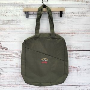 Paul & Shark Khaki Green Mens Bag Zipper Embroidered Casual Travel NWOT